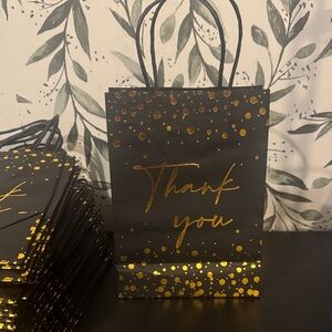 Black and Gold Thank You Gift Bags